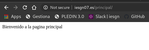 funcionamiento redireccion /principal