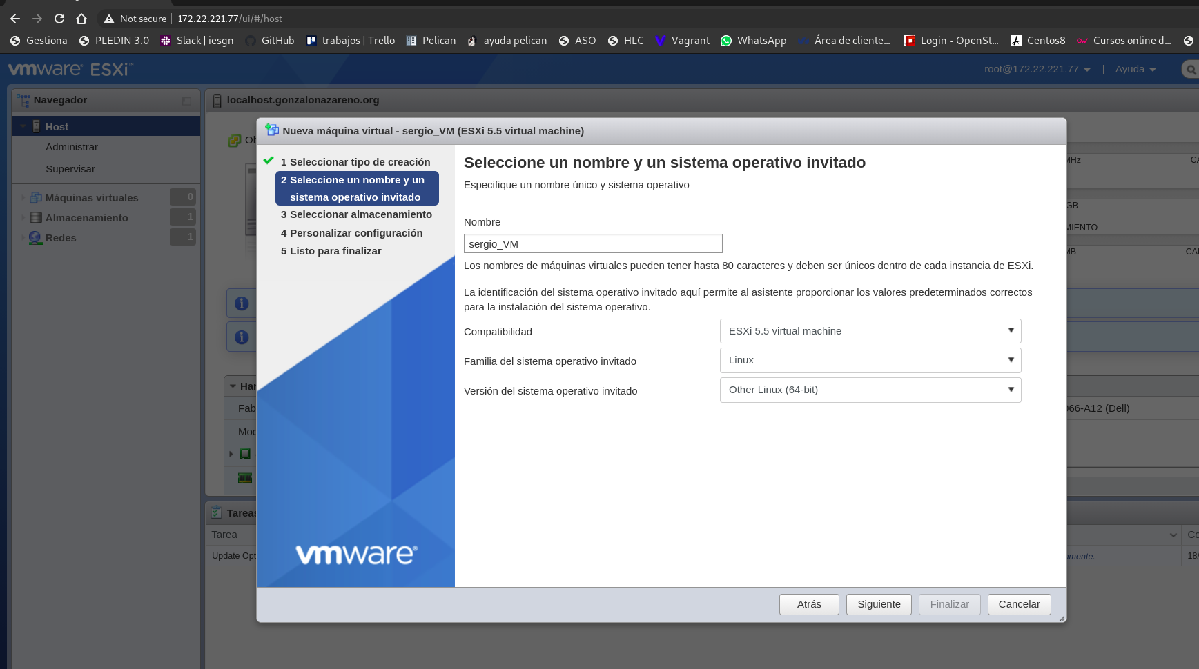 nombre y sistema de la maquina
